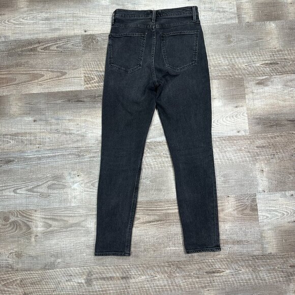 Agolde Black Nico High Rise Button Fly Medium Wash Ankle Slim Jeans Women's 25 - Picture 4 of 9